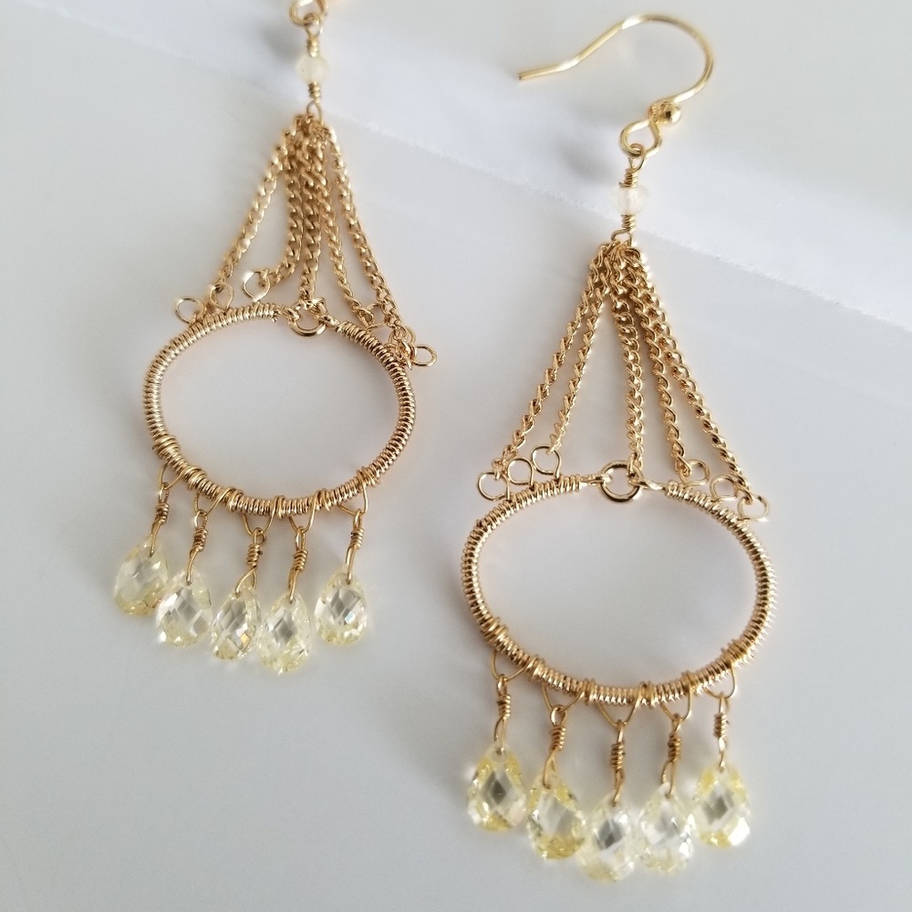 Gold Vermeil Chandelier Citrine Earrings